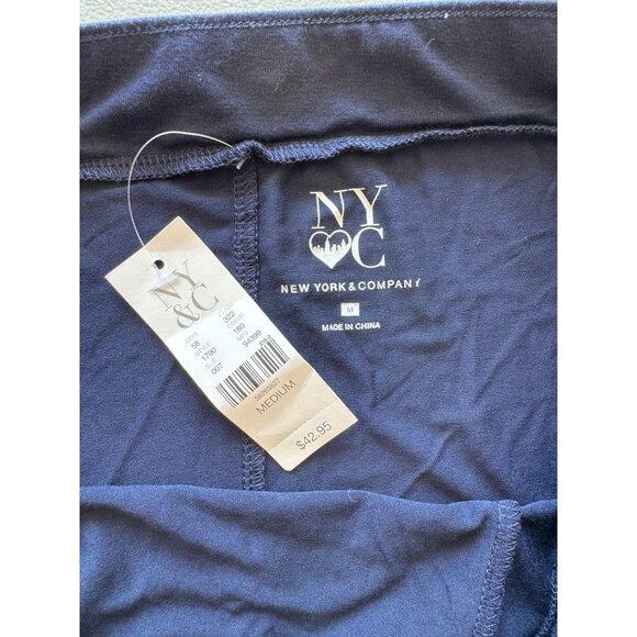 New York & Company Navy & Gray Chevron Maxi Skirt Medium Lightweight Stretch Fab - Picture 3 of 5